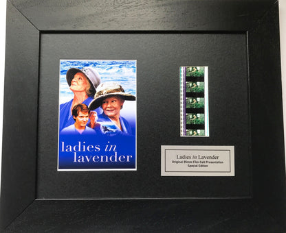 Handmade display featuring original film cells for LADIES in LAVENDER fans v1