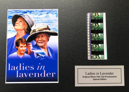 Handmade display featuring original film cells for LADIES in LAVENDER fans v1