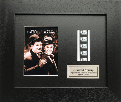 Hand crafted display featuring original 35mm film cells for LAUREL & HARDY fans