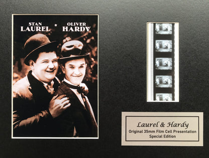 Hand crafted display featuring original 35mm film cells for LAUREL & HARDY fans