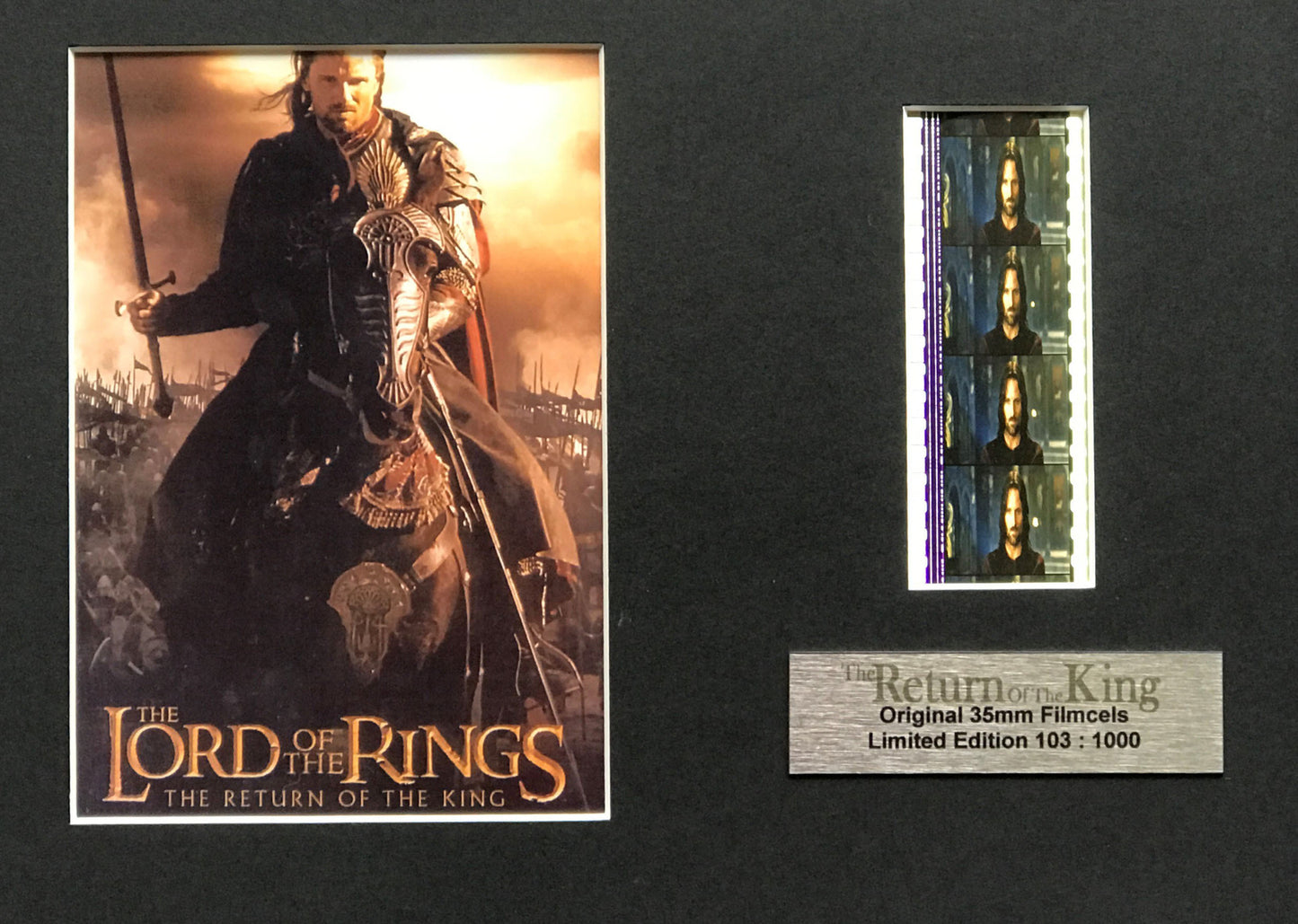 Handmade gift inc original 35mm film cell for LOTR - RETURN of The KING fans v1