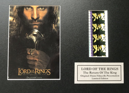 Handmade gift inc original 35mm film cell for LOTR - RETURN of The KING fans v2