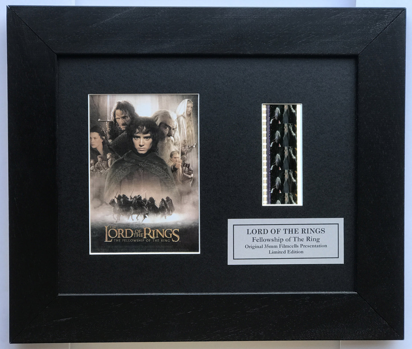 LOTR The FELLOWSHIP O/T RING Original 35mm film cells set in Quality Wood Frame