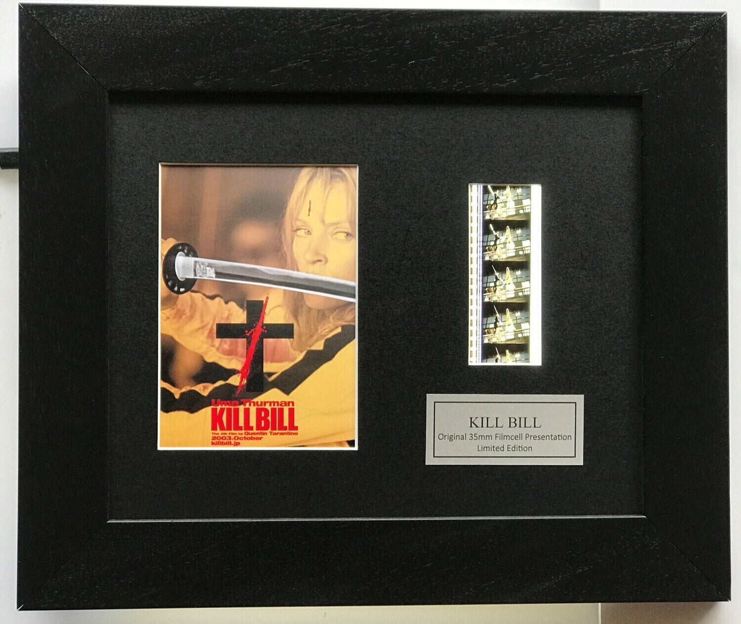 Hand crafted display featuring original 35mm film cells for KILL BILL fans v1