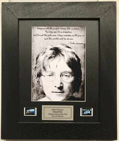 Handmade display featuring original film cells for John Lennon IMAGINE fans v1