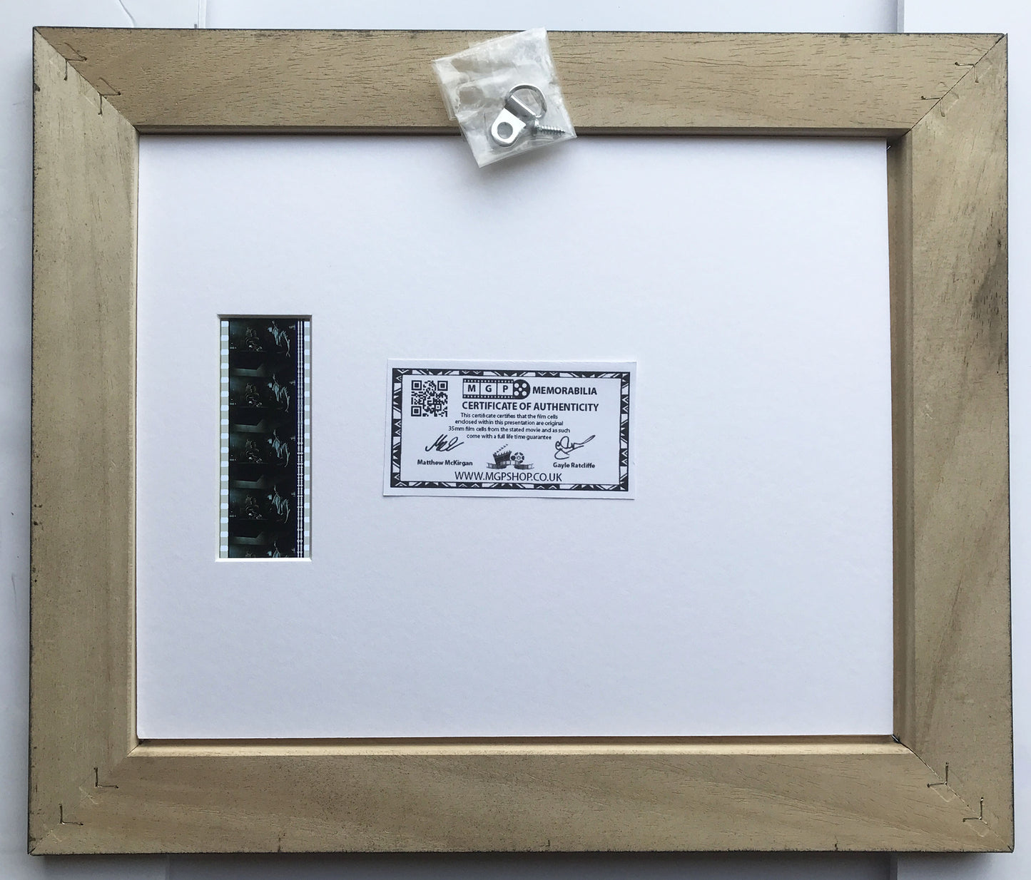Handmade display featuring original 35mm film cells for JURASSIC PARK 1993 fans