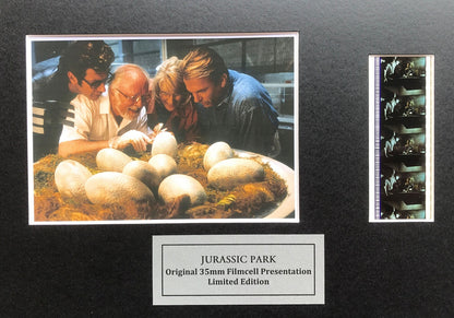 Handmade display featuring original 35mm film cells for JURASSIC PARK 1993 fans