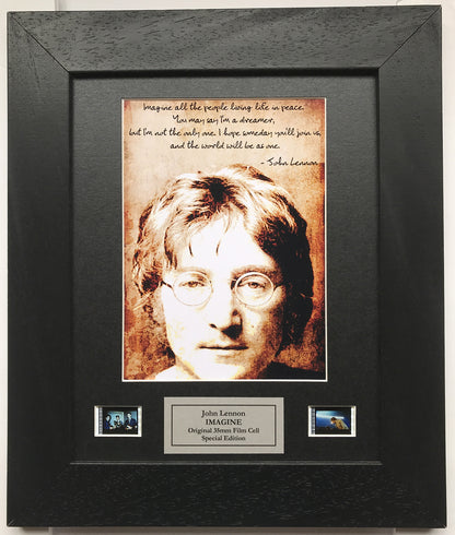 Handmade display featuring original film cells for John Lennon IMAGINE fans v2