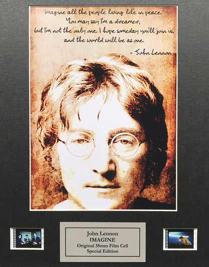 Handmade display featuring original film cells for John Lennon IMAGINE fans v2