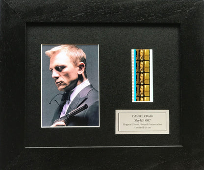 James Bond SKYFALL Original 35mm Film Cells + Signed Repro in Quality Wood Frame