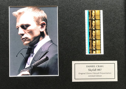 James Bond SKYFALL Original 35mm Film Cells + Signed Repro in Quality Wood Frame