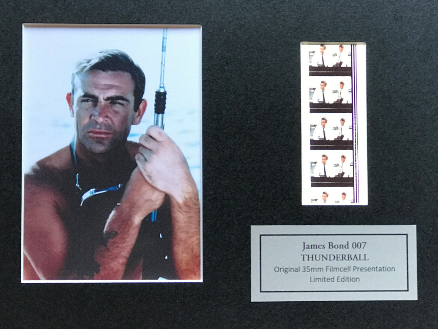 Handmade gift featuring original film cells for JAMES BOND Thunderball fans v1