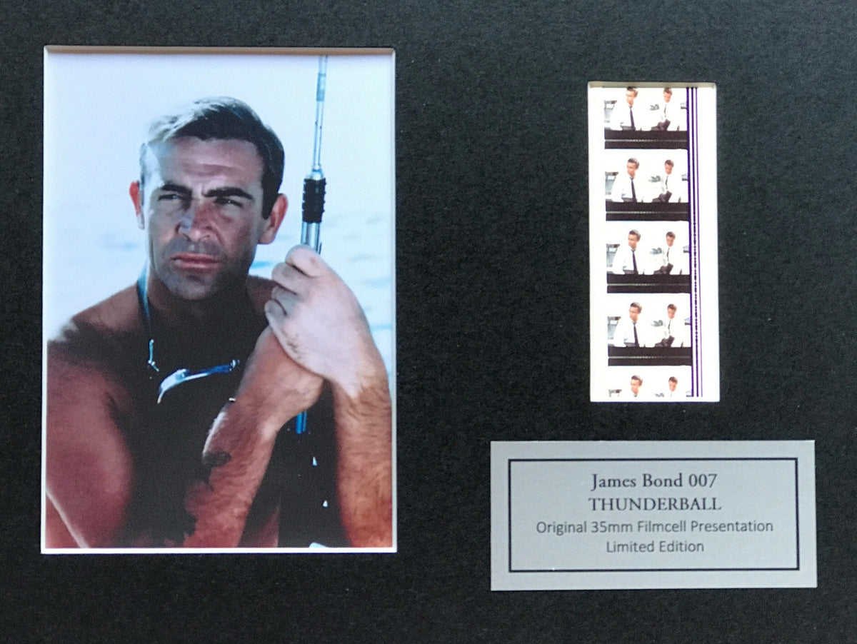 Handmade gift featuring original film cells for JAMES BOND Thunderball fans v1