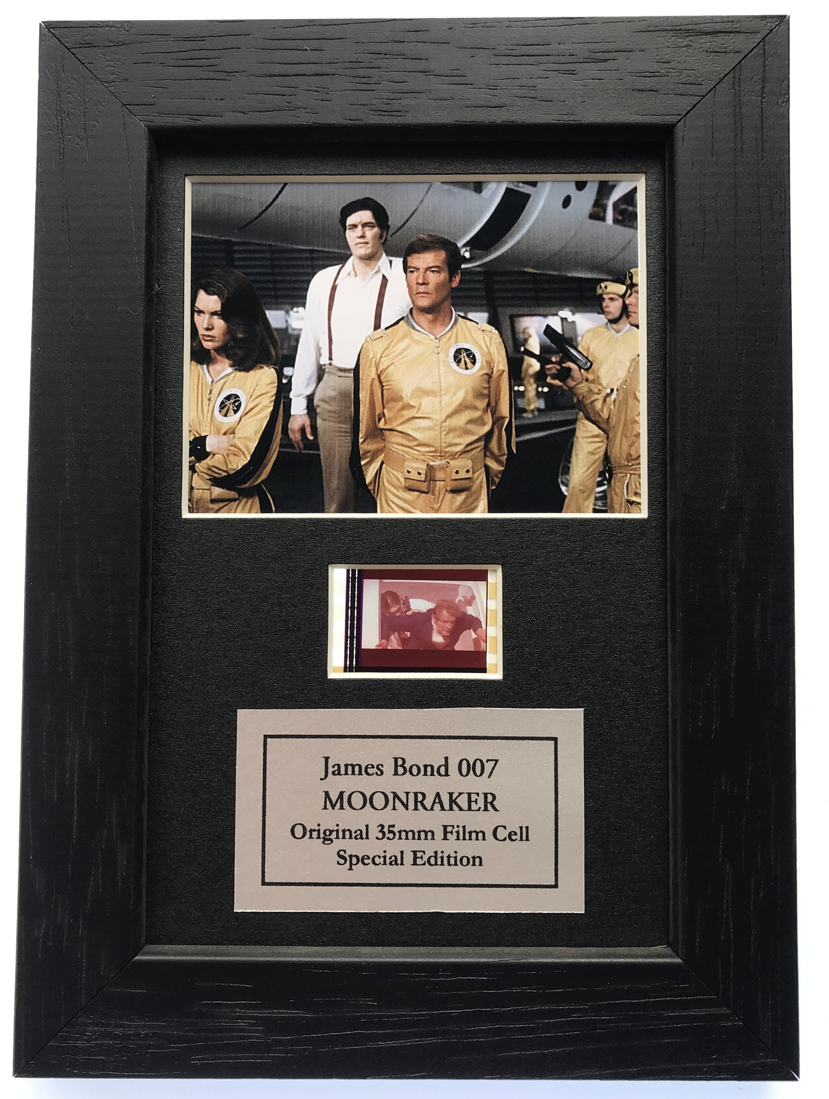 Handmade gift featuring original Mini film cells for James Bond MOONRAKER fans