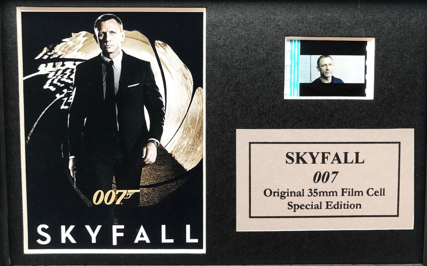 James Bond SKYFALL Original Mini 35mm Film Cell set in Quality Wood Frame + COA