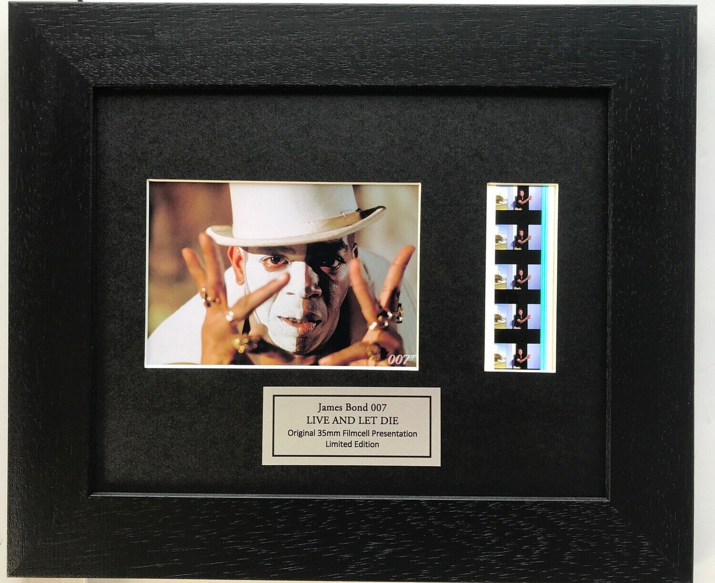 Handmade display inc original film cells for a James Bond LIVE and LET DIE fan