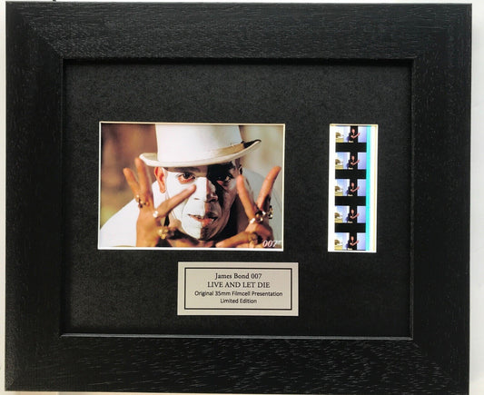 Handmade display inc original film cells for a James Bond LIVE and LET DIE fan
