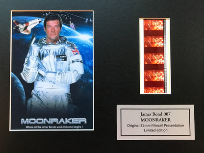 Handmade display featuring original film cells for James Bond MOONRAKER fans v2