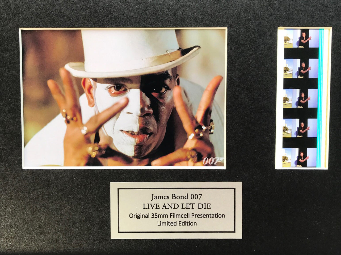 Handmade display inc original film cells for a James Bond LIVE and LET DIE fan