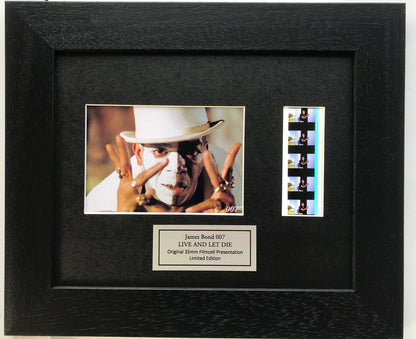Handmade display inc original film cells for a James Bond LIVE and LET DIE fan