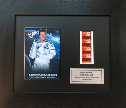 Handmade display featuring original film cells for James Bond MOONRAKER fans v2