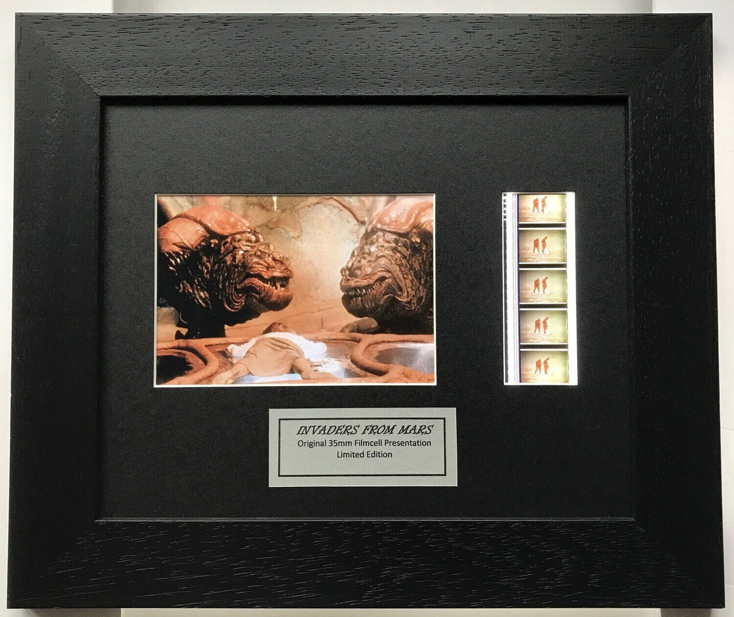 Handmade display featuring original film cells for INVADERS FROM MARS fans v2