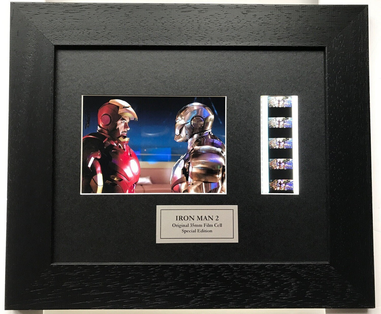 Hand crafted display featuring original 35mm film cells for IRON MAN 2 fans v2