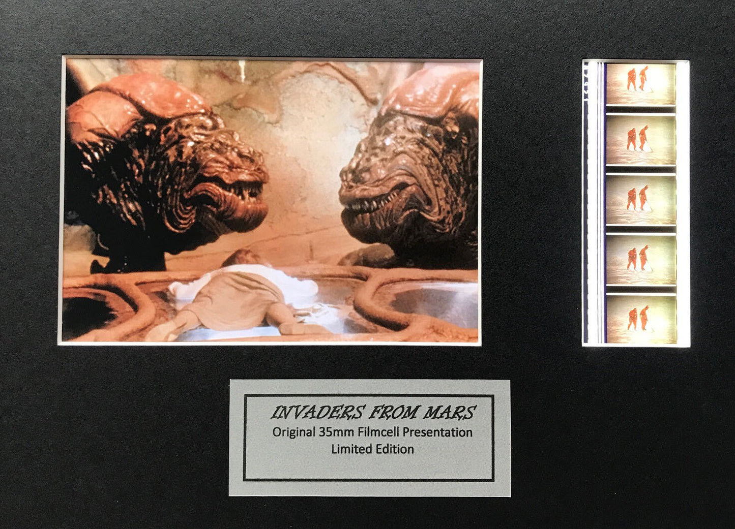 Handmade display featuring original film cells for INVADERS FROM MARS fans v2