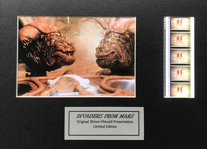 Handmade display featuring original film cells for INVADERS FROM MARS fans v2