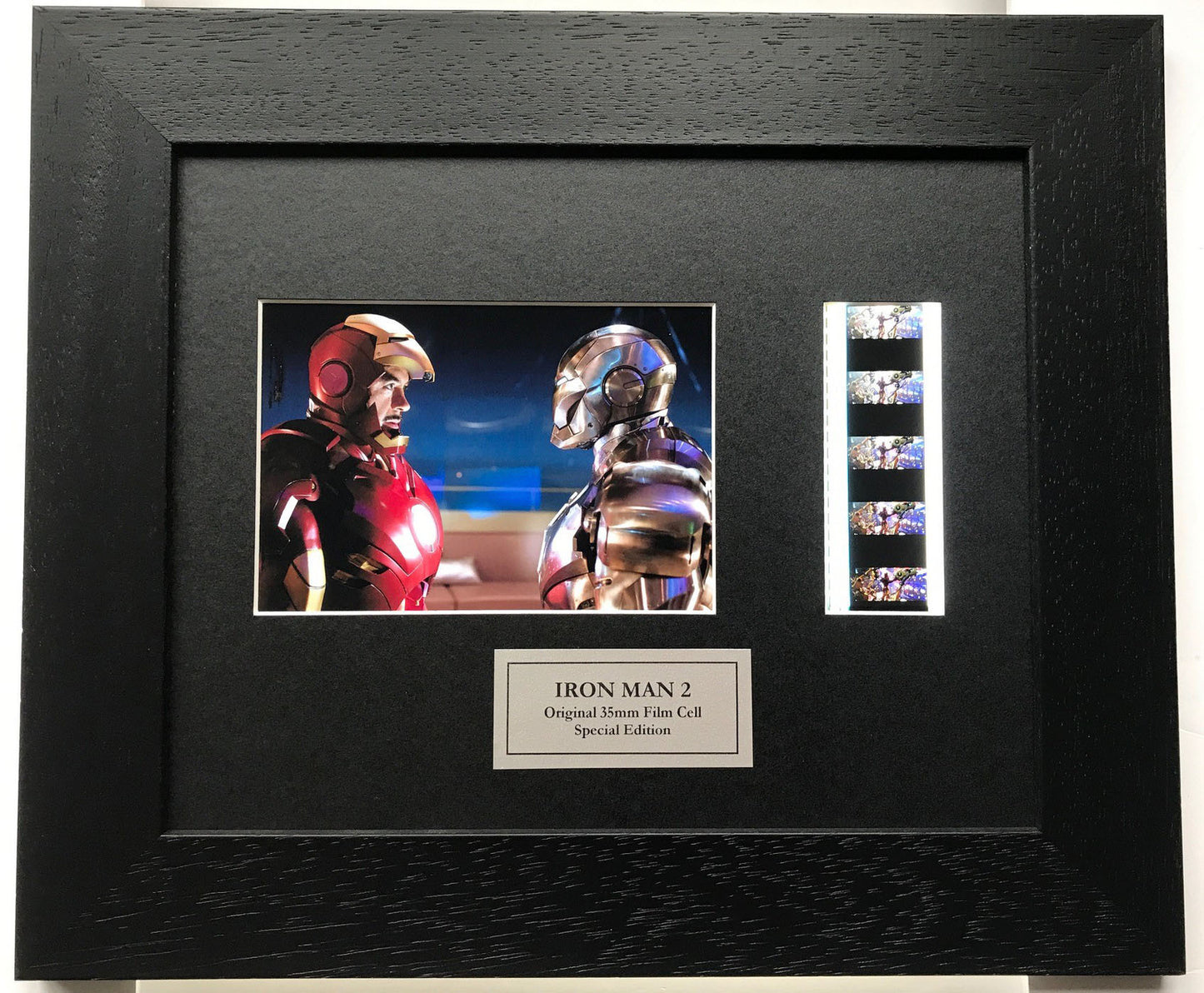 Hand crafted display featuring original 35mm film cells for IRON MAN 2 fans v2