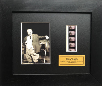 Handmade display featuring original film cells for James Bond GOLDFINGER fans v1