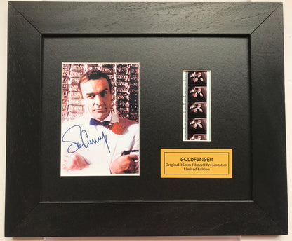 Handmade display featuring original filmcells for James Bond GOLDFINGER fans vSR