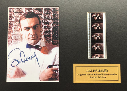 Handmade display featuring original filmcells for James Bond GOLDFINGER fans vSR