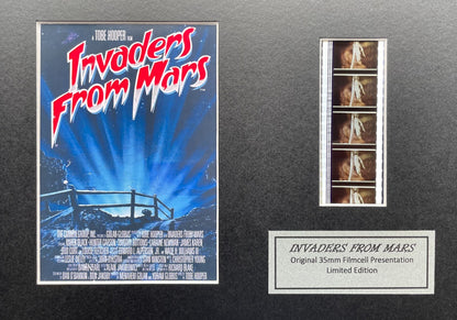 Handmade display featuring original film cells for INVADERS FROM MARS fans v1