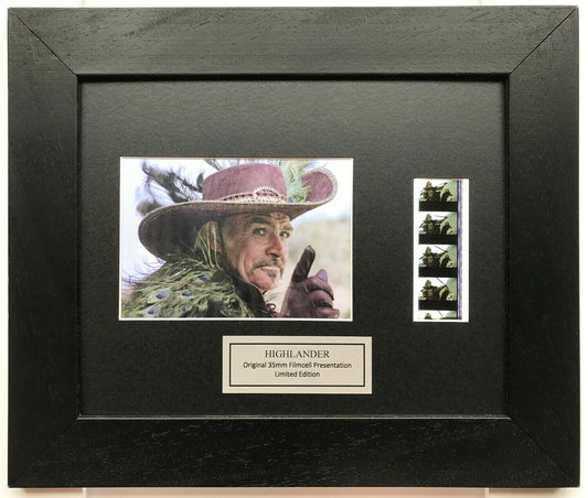 Hand crafted display featuring original film cells for a HIGHLANDER fan + COA v2