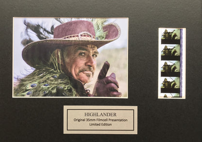 Hand crafted display featuring original film cells for a HIGHLANDER fan + COA v2