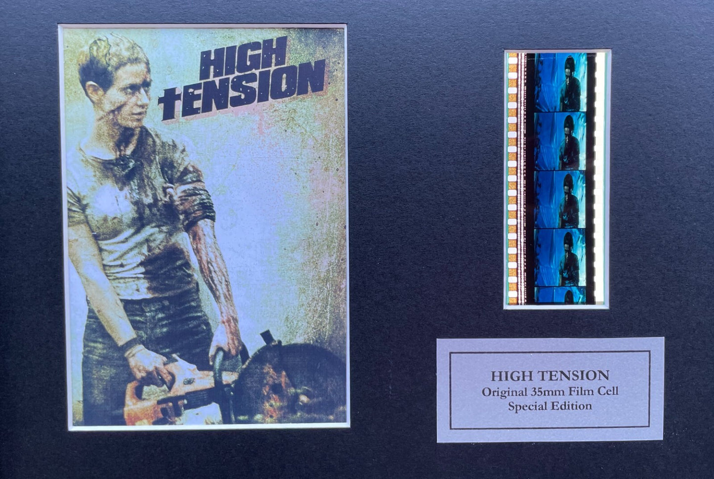 Hand crafted display featuring original 35mm filmcells for HIGH TENSION fans v1