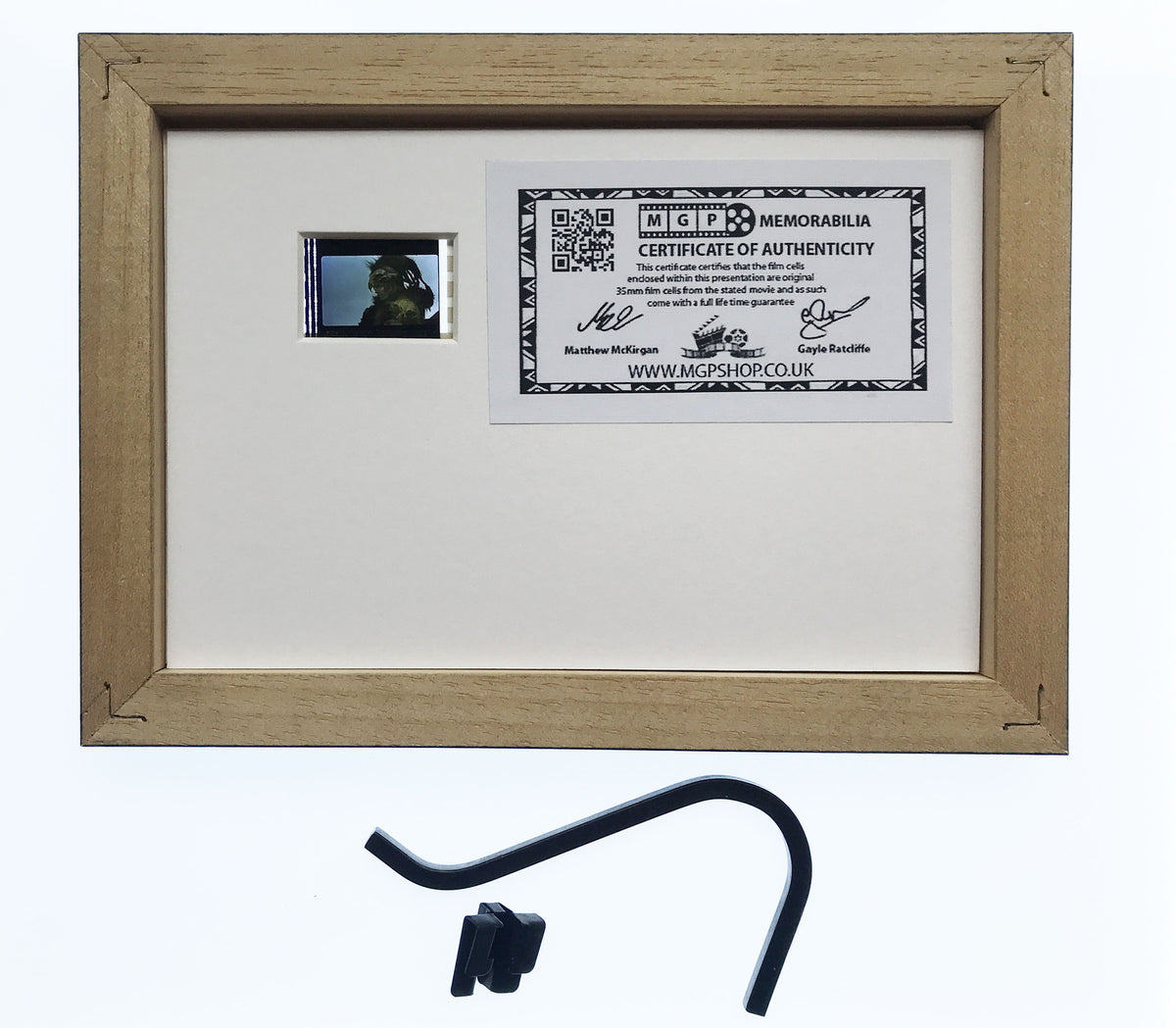Hand crafted display featuring original film cell for a HIGHLANDER fan + COA
