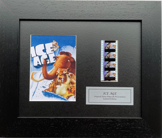 Hand crafted display featuring original 35mm film cells for an ICE AGE fan + COA