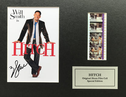 Hitch Will Smith Signed Repro + Original 35mm Film Cells set in Quality Wood Frame