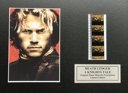A KNIGHTS TALE (Heath Ledger) Original 35mm film Cell Memorabilia + Signed Repro