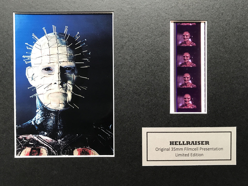 Hand crafted display featuring original 35mm film cells for a HELLRAISER fan