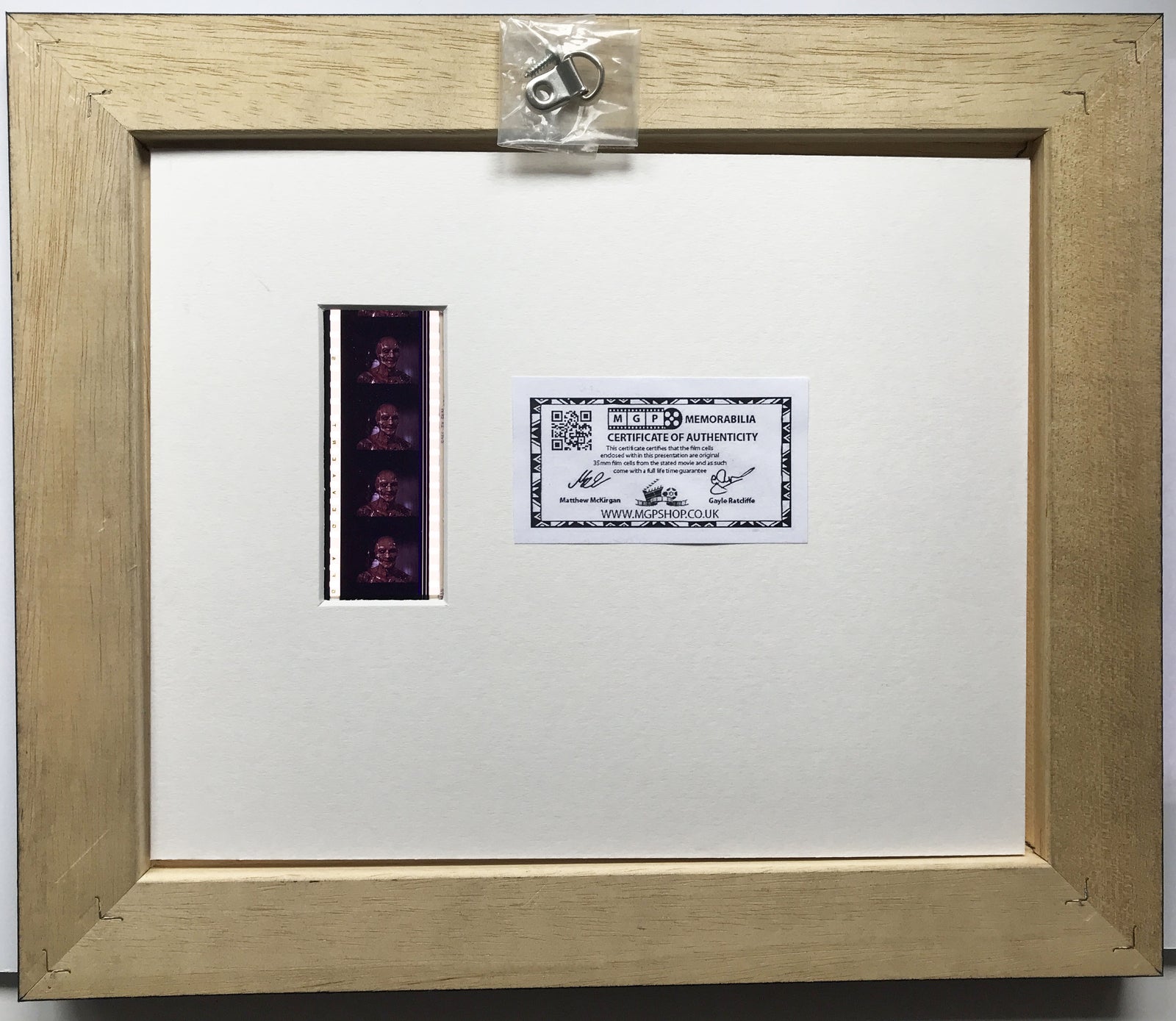 Hand crafted display featuring original 35mm film cells for a HELLRAISER fan