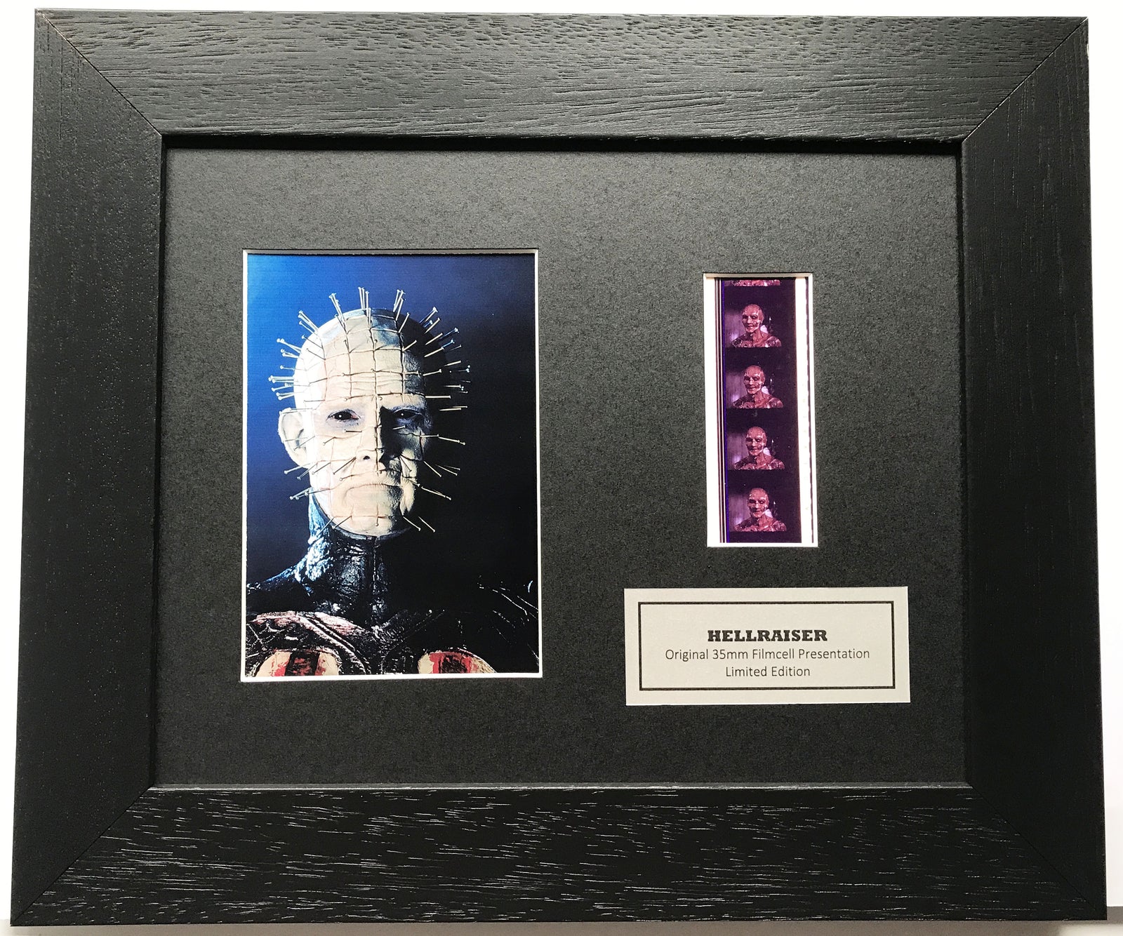 Hand crafted display featuring original 35mm film cells for a HELLRAISER fan