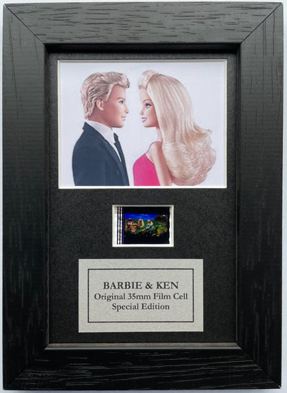 Handmade display featuring original Mini 35mm film cell for BARBIE AND KEN fans
