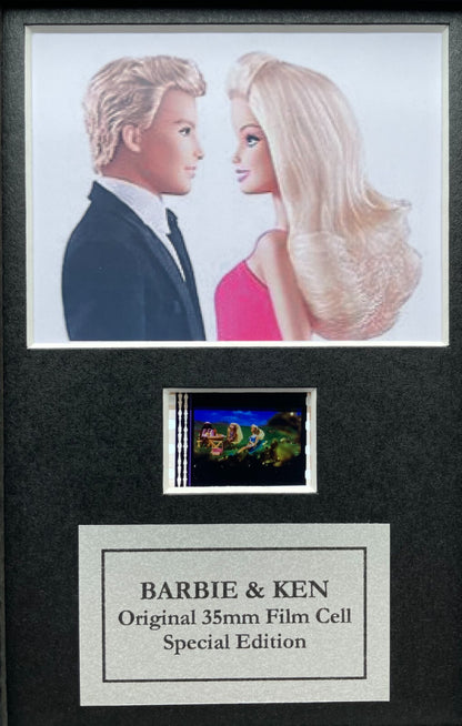 Handmade display featuring original Mini 35mm film cell for BARBIE AND KEN fans