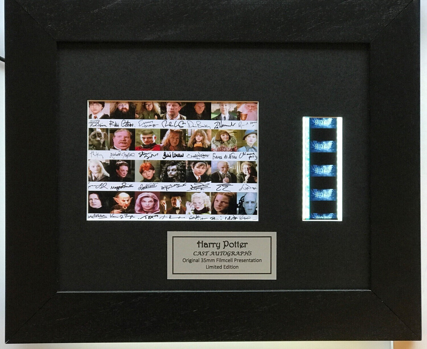 HARRY POTTER Cast Signed Repro + Original 35mm filmcells set in Quality Wood Frame