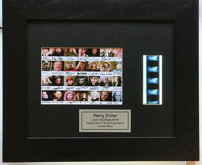 HARRY POTTER Cast Signed Repro + Original 35mm filmcells set in Quality Wood Frame