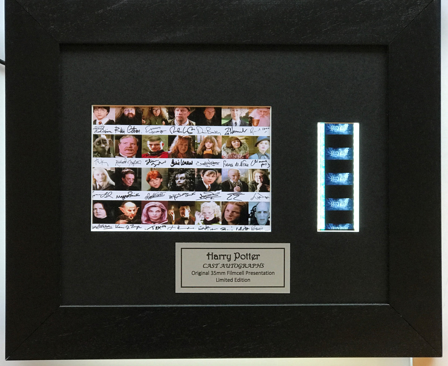 HARRY POTTER Cast Signed Repro + Original 35mm filmcells set in Quality Wood Frame
