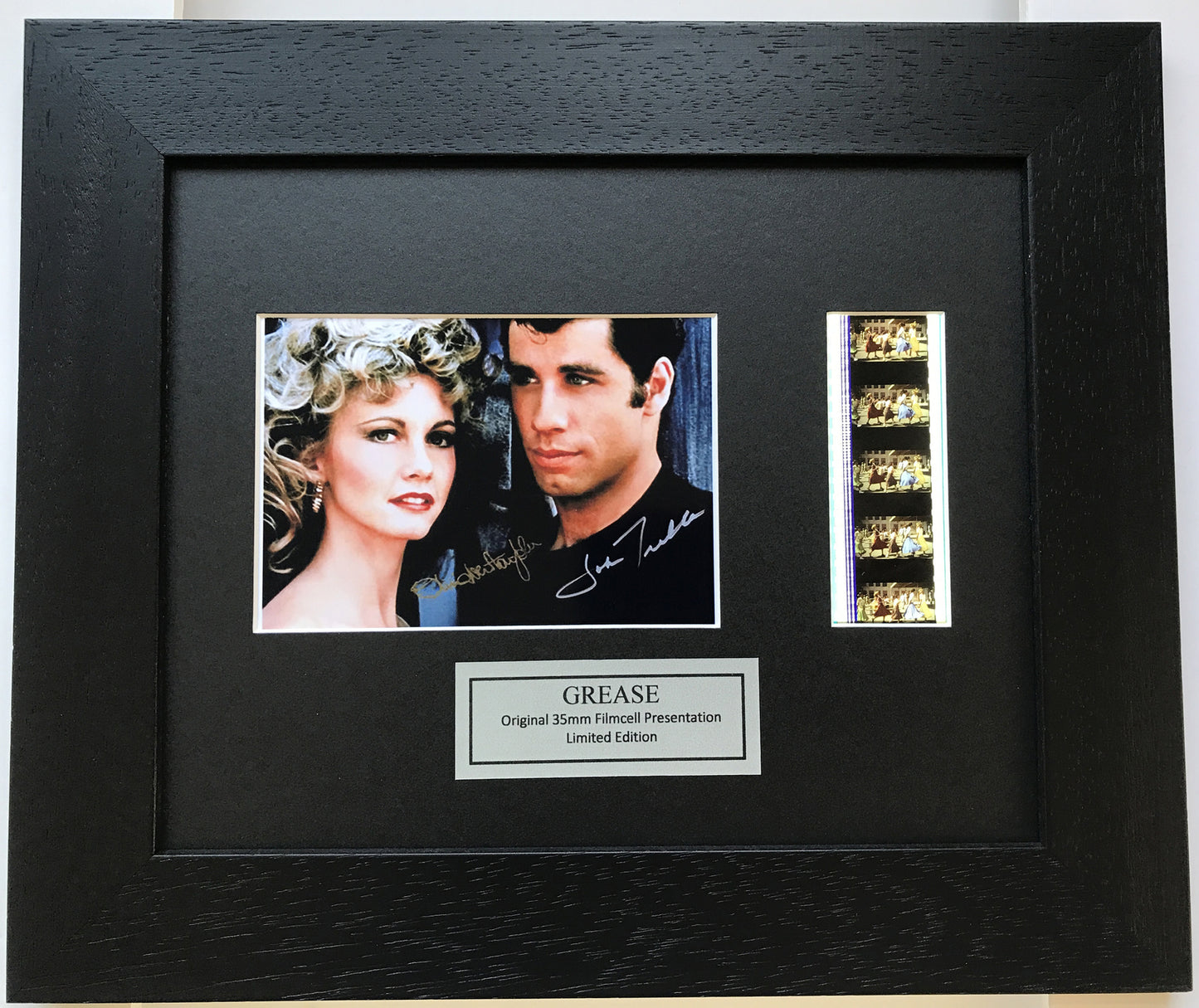 Handmade display featuring original 35mm film cells for a GREASE 1978 fan vSR